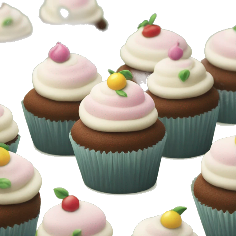 Cupcakes in a garden emoji