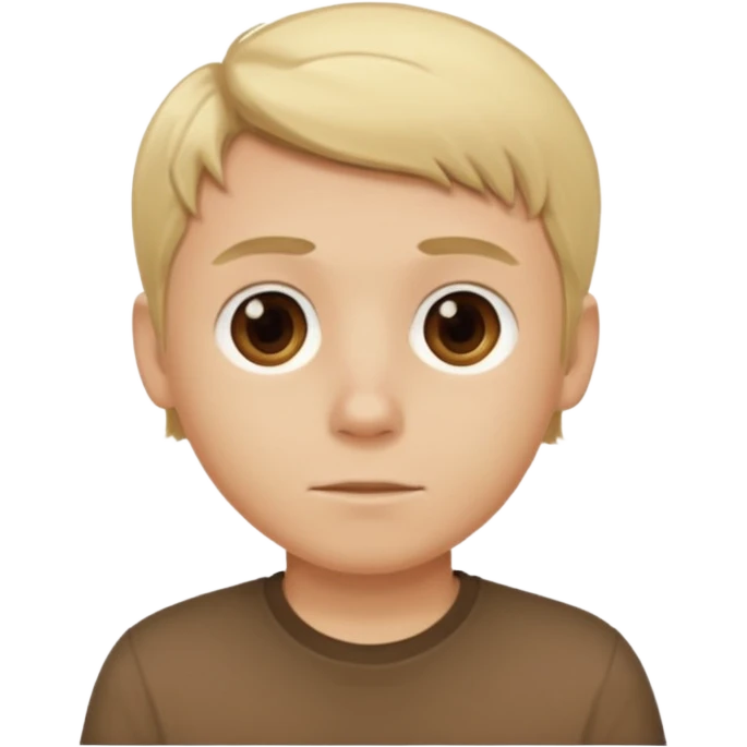 boy with blonde hair and shirt brown emoji