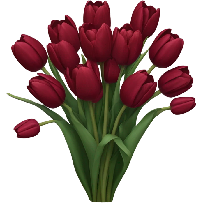 Dark red tulip bouquet  emoji