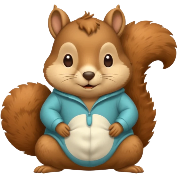 squirrel in acorn pajama suit snoring emoji