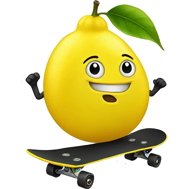 Lemon riding skateboard  emoji
