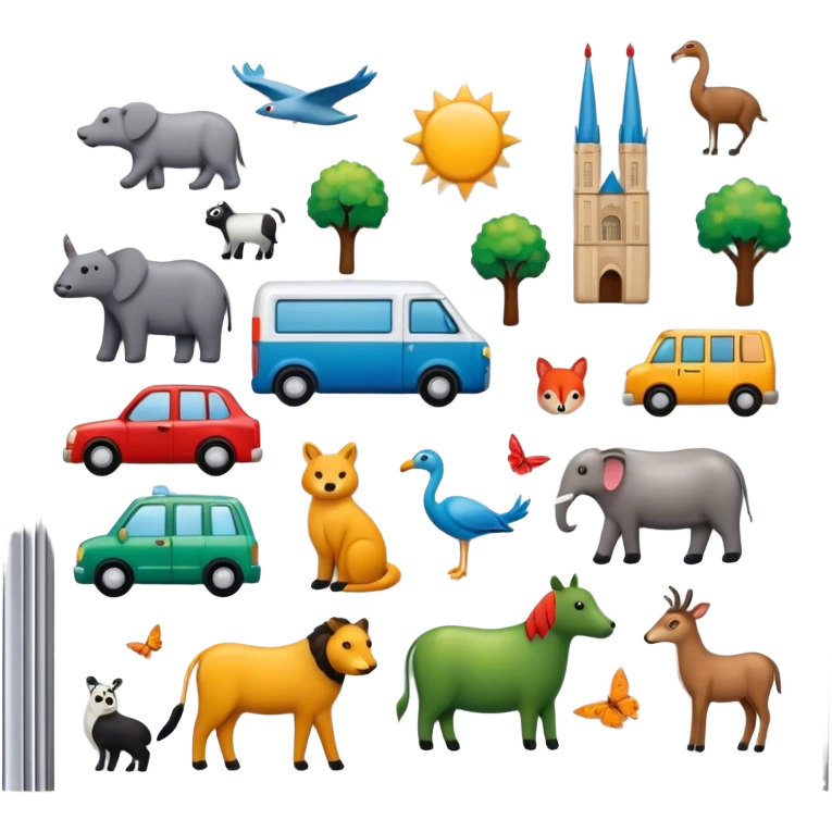 Icon for Magnet Collecting: a close-up of a fridge door covered with a variety of magnets, featuring cities, animals, symbols. The icon should highlight the diversity and charm of magnet collections. Transparent background. emoji
