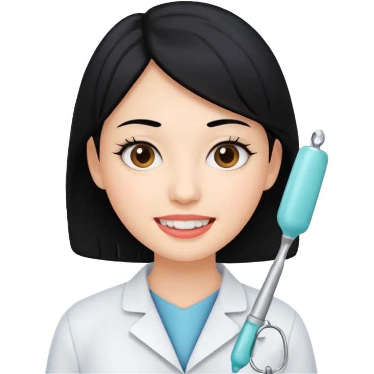 estudiante mujer de odontología con el cabello negro  emoji