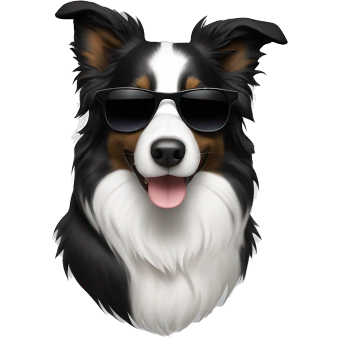 border collie with sunglasses emoji