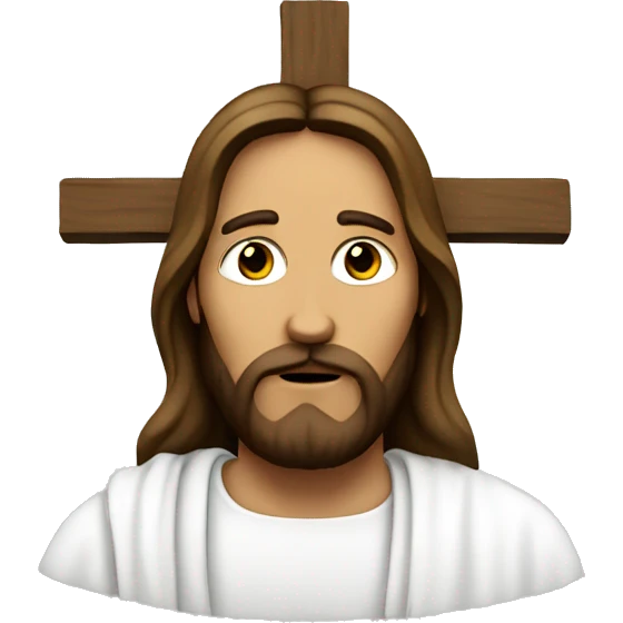 Jesus on a white Cross emoji
