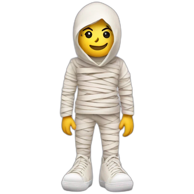 A mummy wearing chuck taylor sneakers  emoji