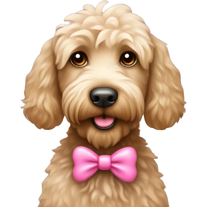 labradoodle with pink bow emoji