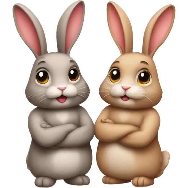 rabbit couple in love emoji