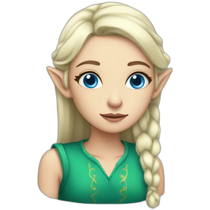Female blue eyes tired elf emoji