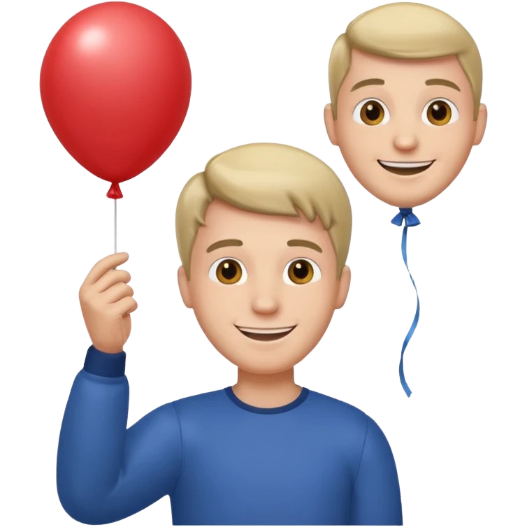 Man holding balloon emoji