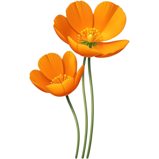 single Eschscholzia californica, straight stem emoji