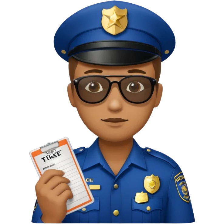Police writing ticket with sunglasses on emoji