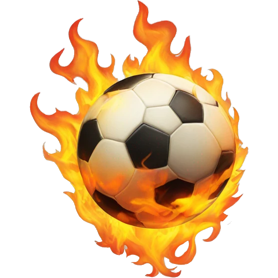 soccer ball in fire emoji