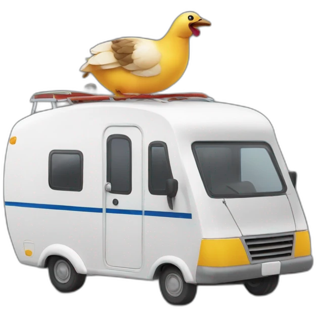 Oie dans une caravane emoji