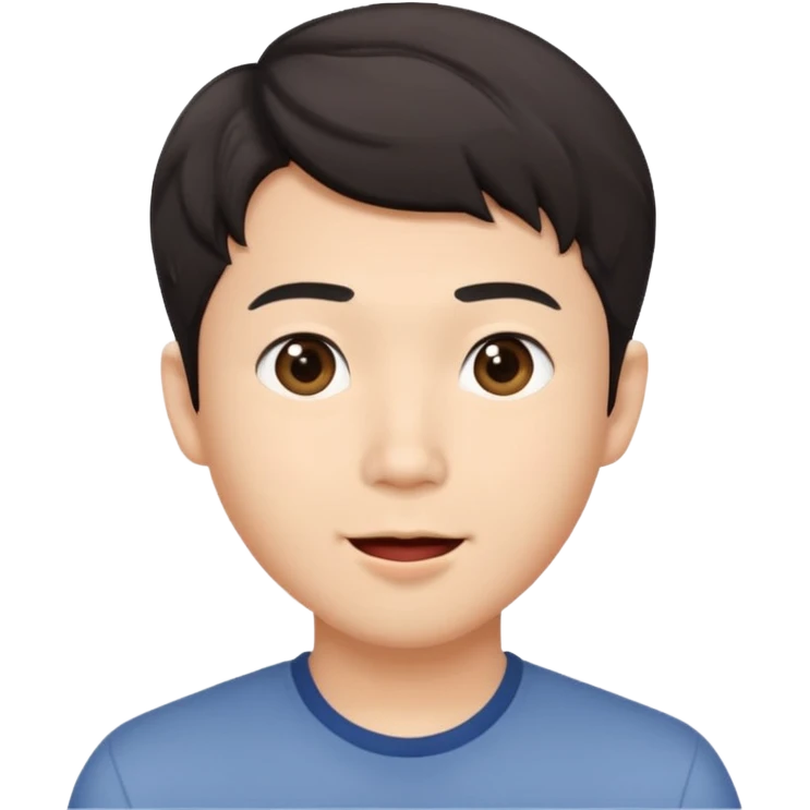 Asian guy wavy short hair demure but excited for date tonight  emoji
