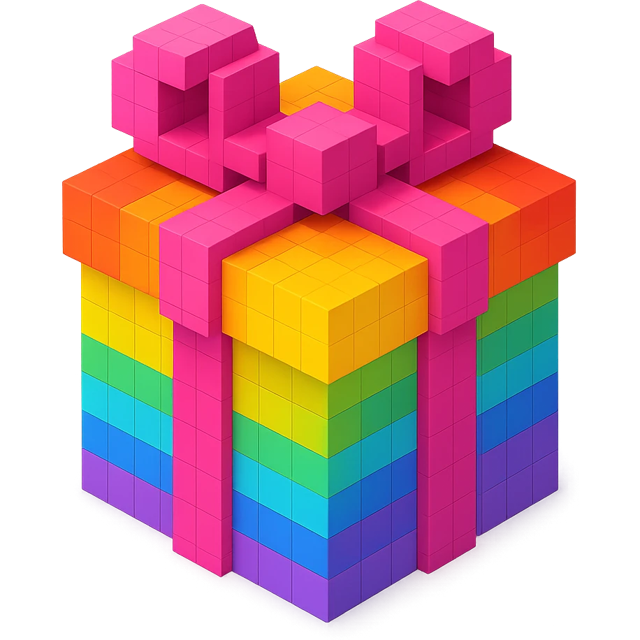 Rainbow gift emoji