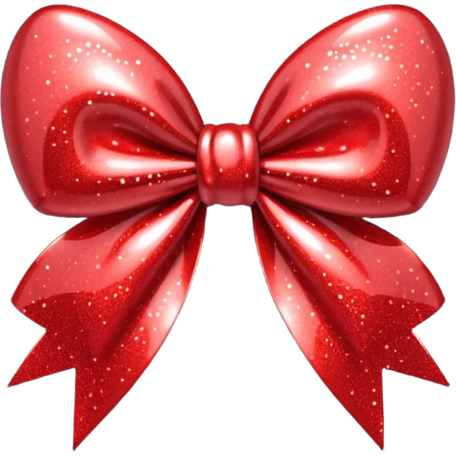 red glitter bow heart emoji