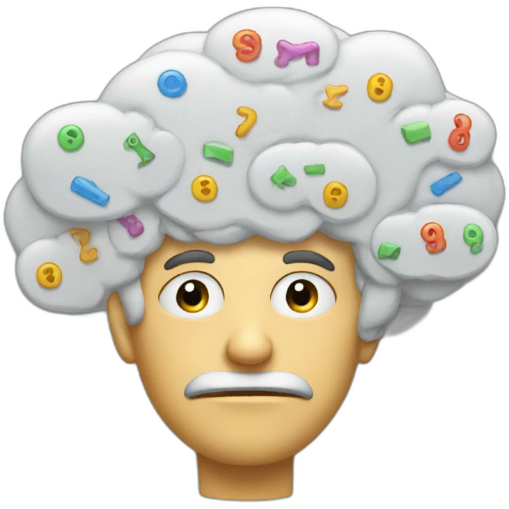 guy thinking complex math in a thinking bubble emoji