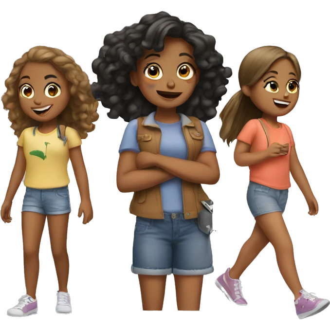Four girls in California emoji