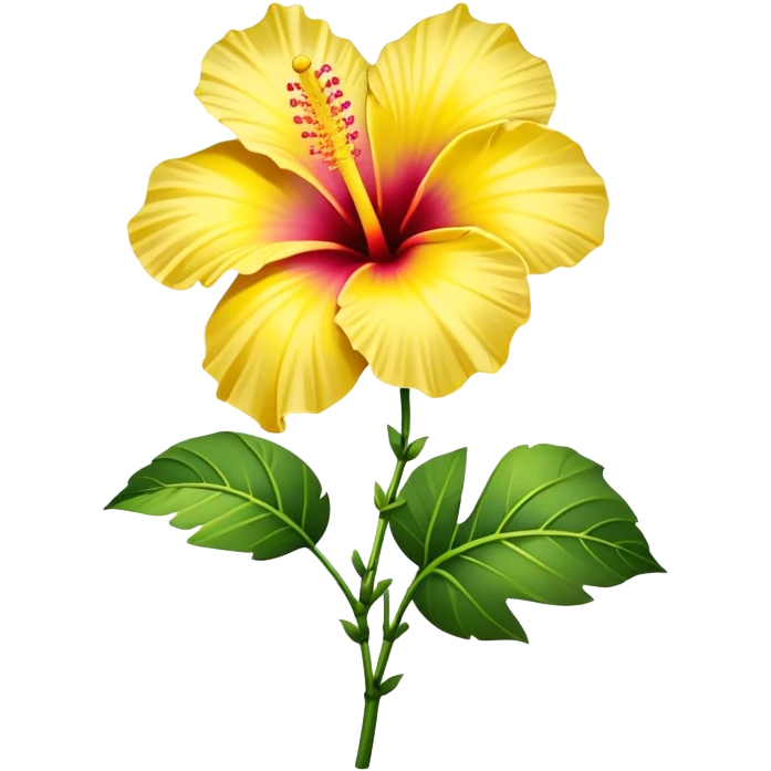 single yellow Hawaiian hibiscus, straight stem emoji