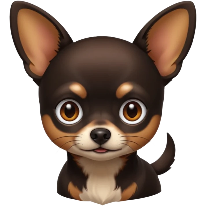 Chihuahua noir marron et feu emoji