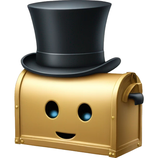 Letter box a top hat  emoji