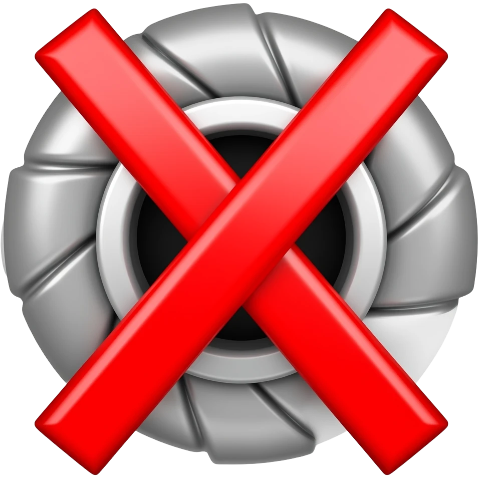 A car turbo with a red x emoji