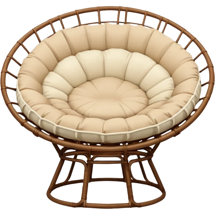 Light brown Papasan chair with cream cushion emoji