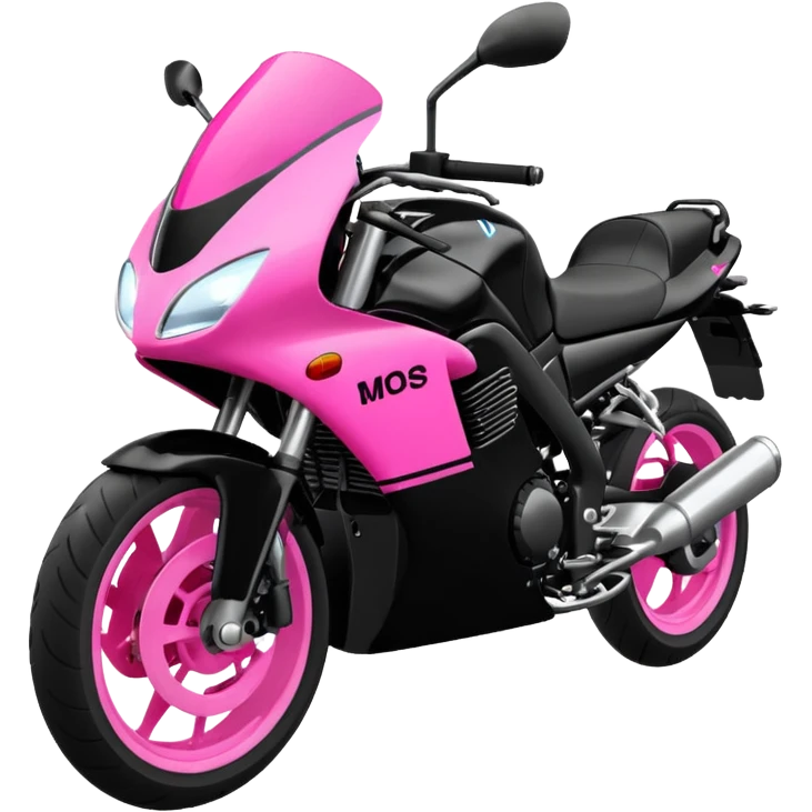 moto sportiva con scritta nera e solo avanti rosa fluorescente  emoji