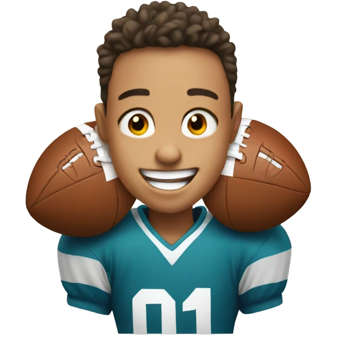 happy boy portrait scoring touchdown  emoji