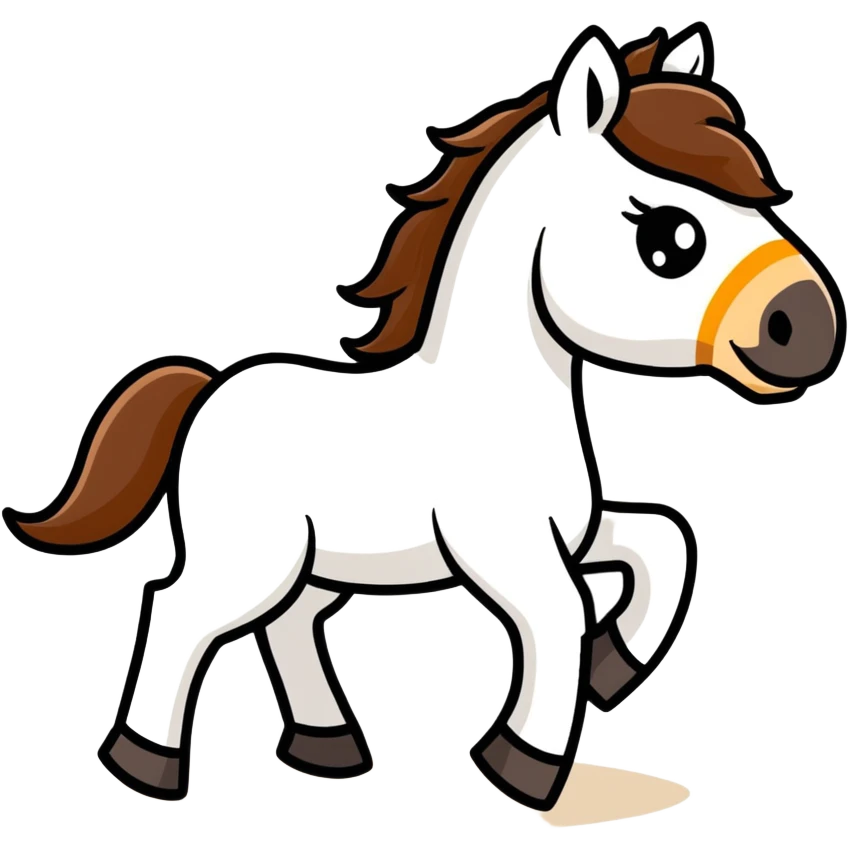 Bonte bruin wit paard emoji