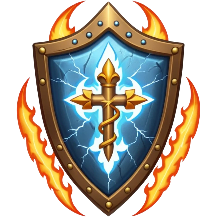 Земля огонь вода воздух молния щит, аркан жизни и аркан смерти emoji