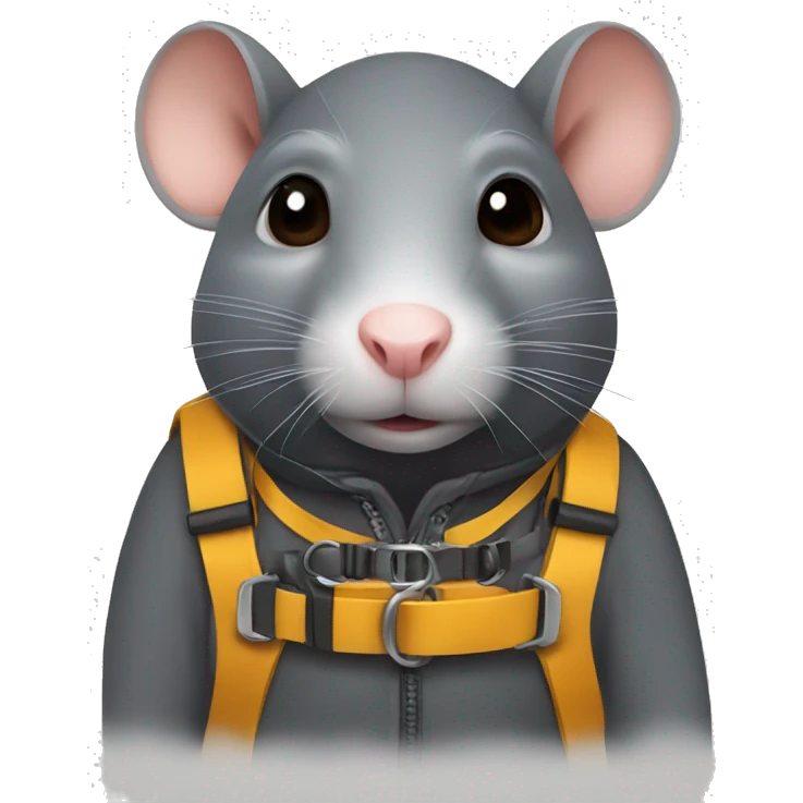 Rat wearing a harness emoji