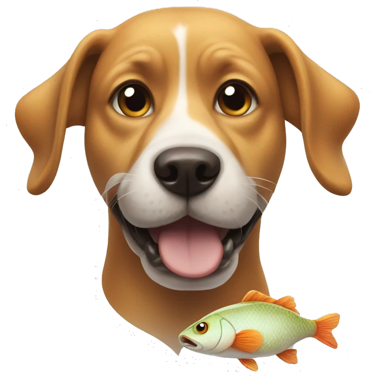 Dog and fish emoji