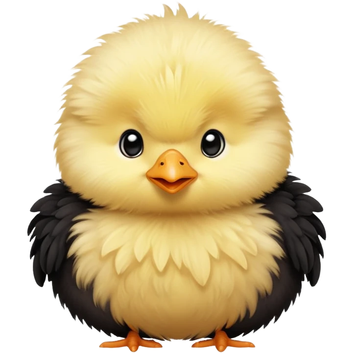 a black baby chick, cute black baby chicken emoji