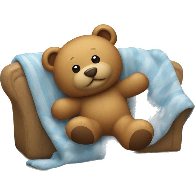 Create a playful and imaginative emoji scene featuring a teddy bear enjoying a cozy, cuddly moment. emoji