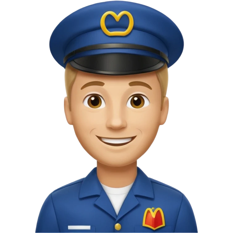 caucasian male McDonald's worker emoji