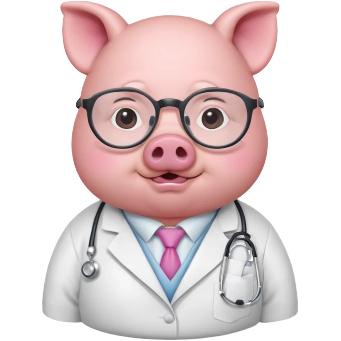 
Chubby pig doctor with glasses














 emoji