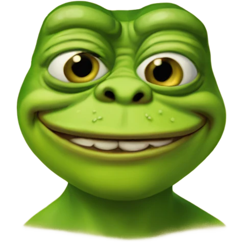 Pepe the frog morphed with Shrek emoji
