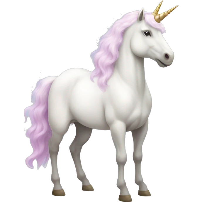 Fullbody White unicorn with pastel color mane  emoji