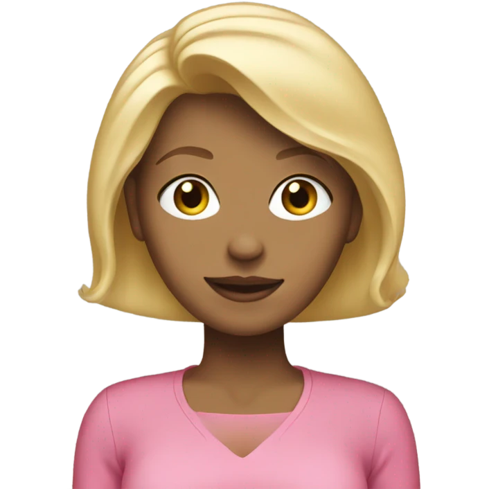 Woman with pink outfit blonde hair emoji