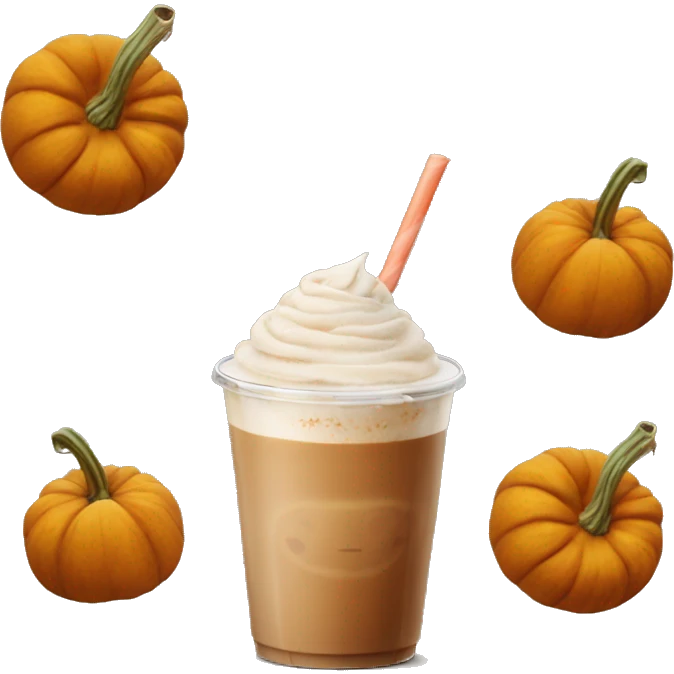 Pumpkin spice iced latte emoji