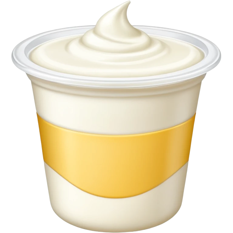 sealed yogurt cup with creamy surface hint. emoji