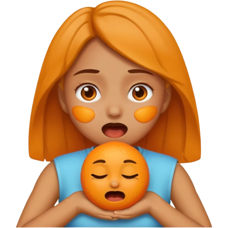 the girl emoji doing the choking emote emoji