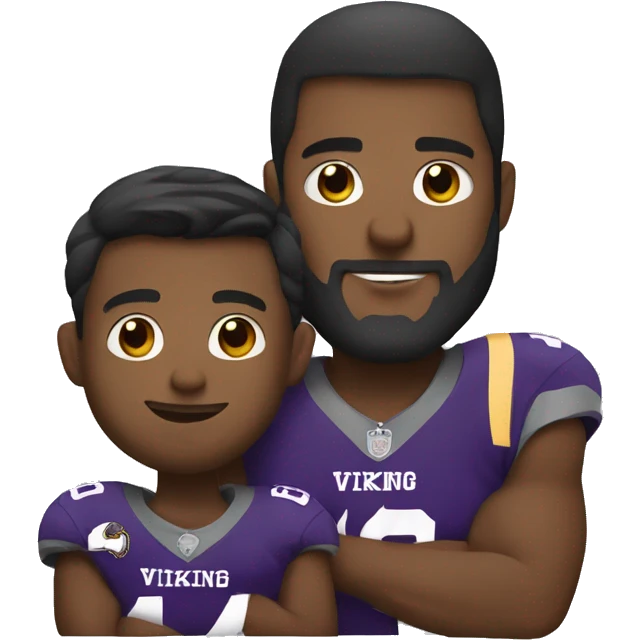 dad and son with minnesota viking helme emoji