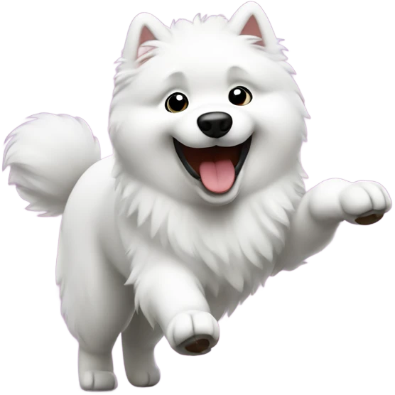 a samoyed dog dancing emoji