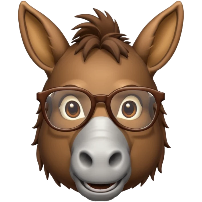 Donkey with glasses emoji