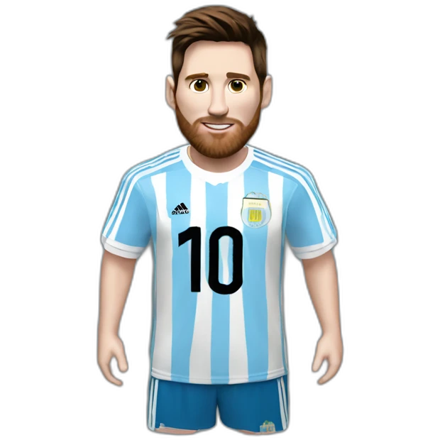 Messi whit argentina tshirt emoji