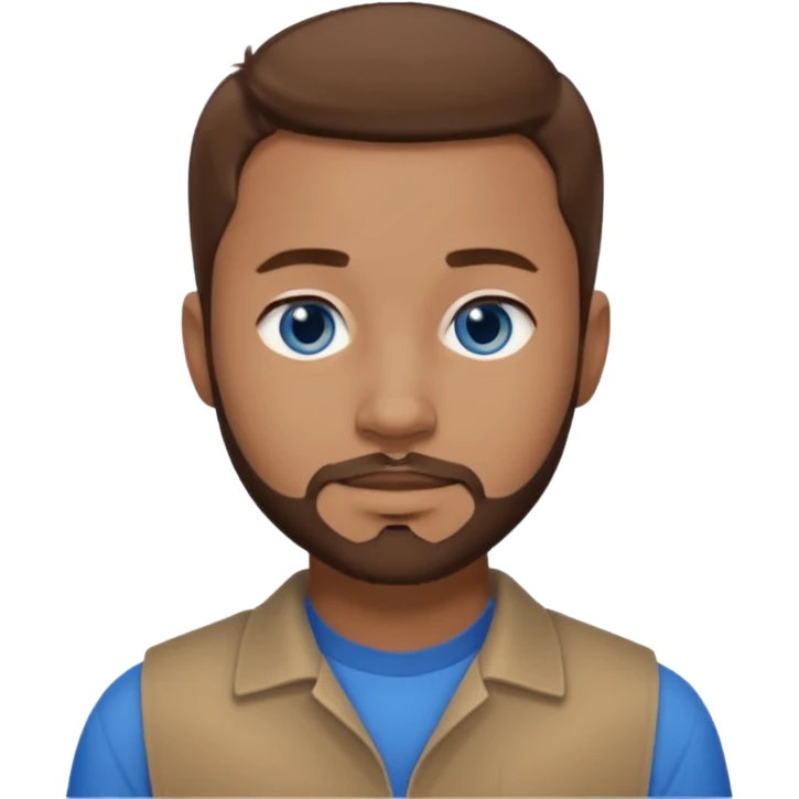  Edwin Epps from 12 Years of Slave with blue eyes, brown hair and short beard, light skin, light brown outfit emoji