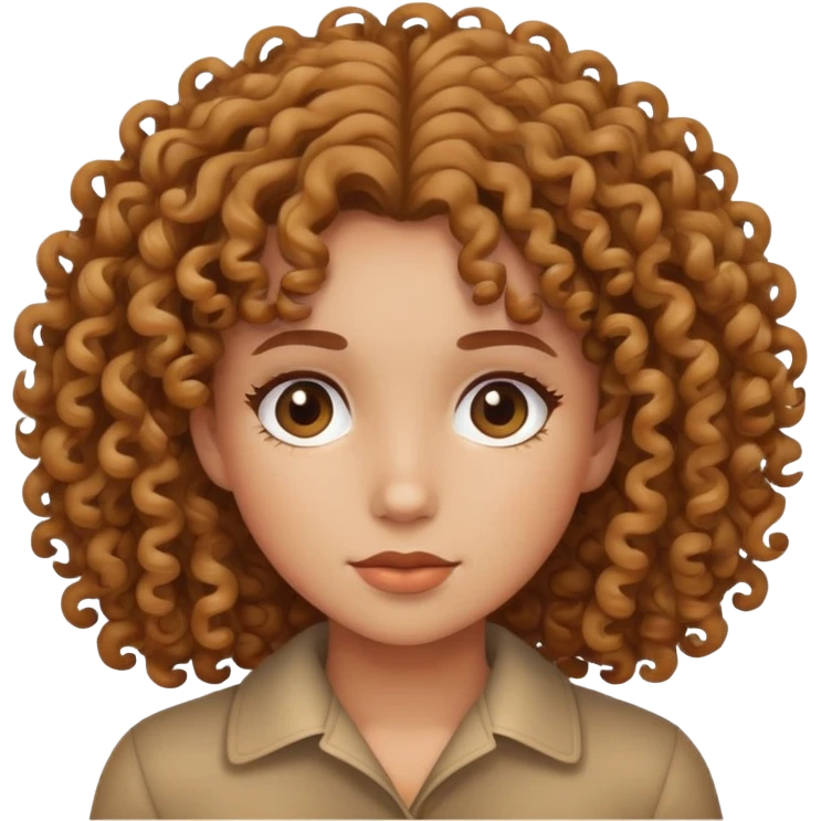 ragazza con capelli ricci piatti emoji